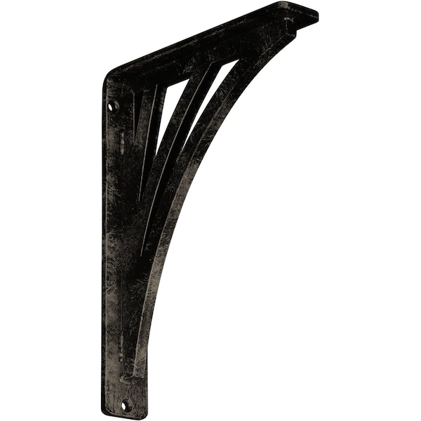 Ekena Millwork Nevio Wrought Iron Bracket, (Single center brace), Antiqued Pale Gold 1 1/2"W x 7 1/2"D x 10"H BKTM01X07X10SNEAPG - main